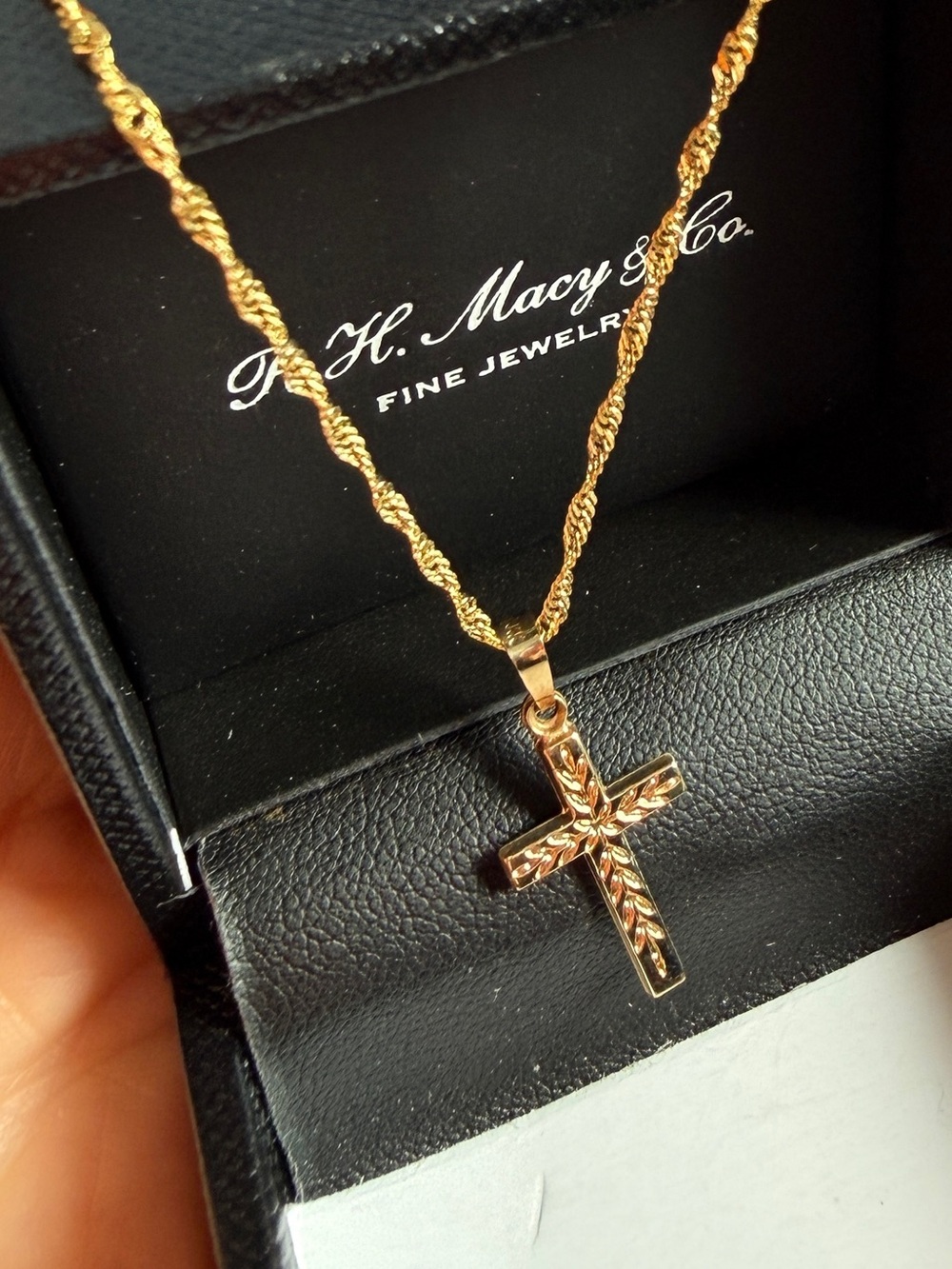 Macy's 14 k gold Gold Cross Pendant Necklace